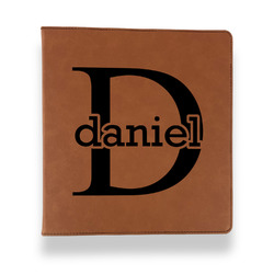 Name & Initial (for Guys) Leather Binder - 1" - Rawhide (Personalized)