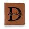 Name & Initial (for Guys) Leather Binder - 1" - Rawhide - Front View