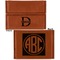 Name & Initial (for Guys) Leather Business Card Holder - Front Back