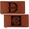 Name & Initial (for Guys) Leather Checkbook Holder Front and Back