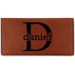 Name & Initial (for Guys) Leatherette Checkbook Holder (Personalized)