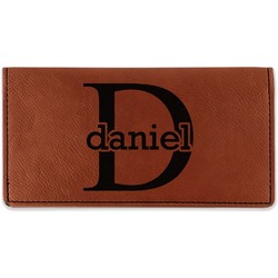 Name & Initial (for Guys) Leatherette Checkbook Holder (Personalized)