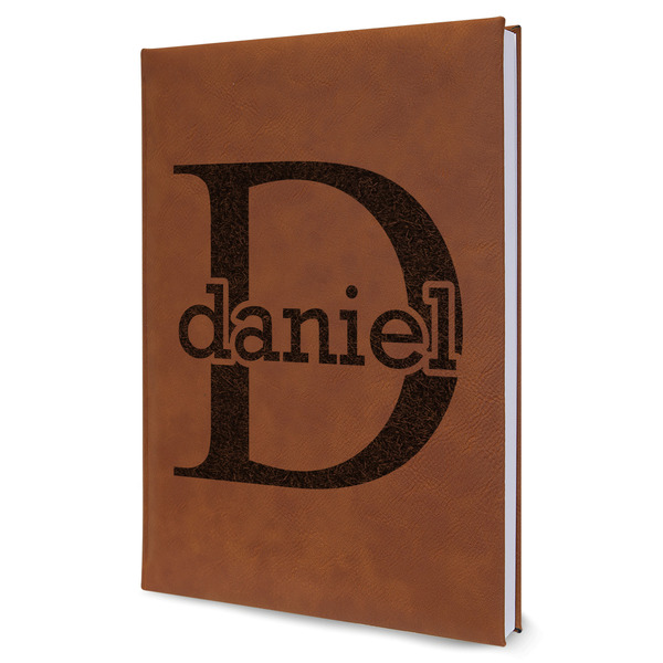 Custom Name & Initial (for Guys) Leather Sketchbook (Personalized)