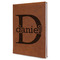Name & Initial (for Guys) Leather Sketchbook - Large - Double Sided - Angled View