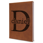 Name & Initial (for Guys) Leather Sketchbook - Large - Single Sided (Personalized)