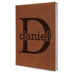 Name & Initial (for Guys) Leather Sketchbook - Large - Single Sided (Personalized)