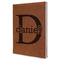 Name & Initial (for Guys) Leather Sketchbook - Large - Single Sided - Angled View