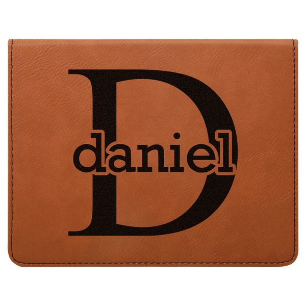 Name & Initial (for Guys) Leatherette 4-Piece Wine Tool Set Flat