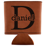 Name & Initial (for Guys) Leatherette Can Sleeve (Personalized)