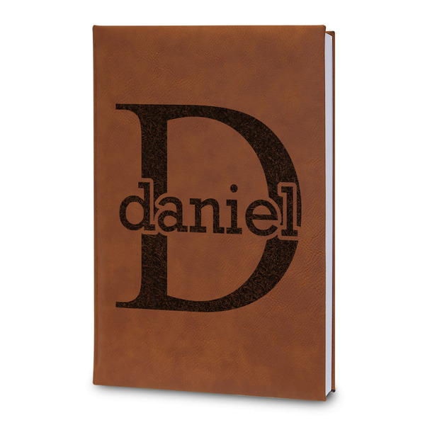 Custom Name & Initial (for Guys) Leatherette Journal - Large - Double Sided (Personalized)