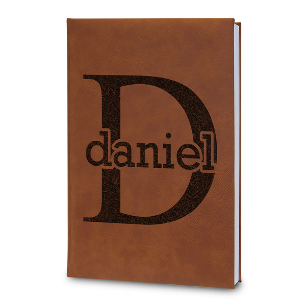 Custom Name & Initial (for Guys) Leatherette Journal - Large - Double Sided (Personalized)
