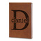Name & Initial (for Guys) Leatherette Journals - Large - Double Sided - Angled View