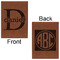 Name & Initial (for Guys) Leatherette Journals - Large - Double Sided - Front & Back View