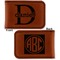 Name & Initial (for Guys) Leatherette Magnetic Money Clip - Front and Back