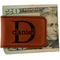 Name & Initial (for Guys) Leatherette Magnetic Money Clip - Front