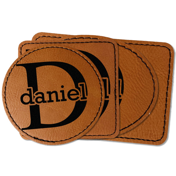 Custom Name & Initial (for Guys) Faux Leather Iron On Patch (Personalized)