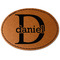Name & Initial (for Guys) Faux Leather Iron On Patch - Oval (Personalized)