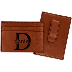 Name & Initial (for Guys) Leatherette Wallet with Money Clip (Personalized)