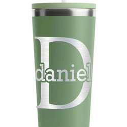 Name & Initial (for Guys) RTIC Everyday Tumbler with Straw - 28oz - Light Green - Single-Sided (Personalized)