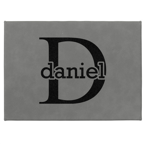 Name & Initial (for Guys) Medium Gift Box with Engraved Leather Lid - Approval