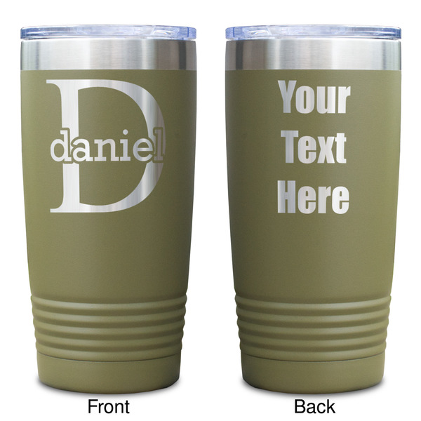 Name & Initial (for Guys) Olive Polar Camel Tumbler - 20oz - Double Sided - Approval