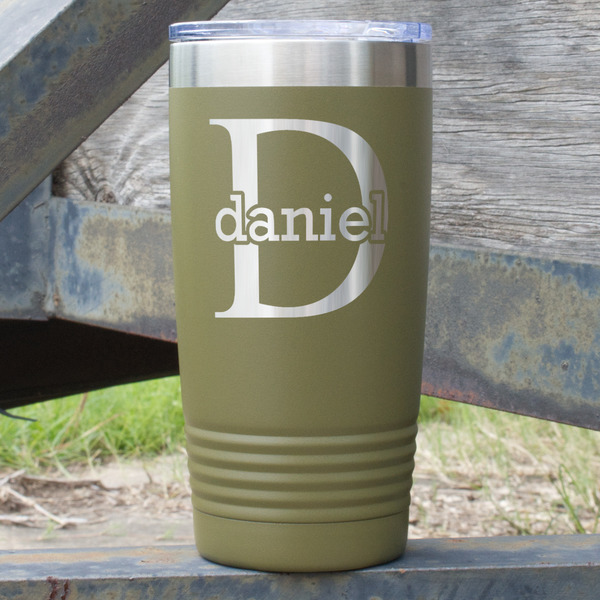 Name & Initial (for Guys) Olive Polar Camel Tumbler - 20oz - Main