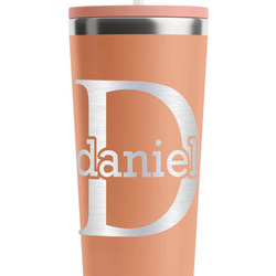 Name & Initial (for Guys) RTIC Everyday Tumbler with Straw - 28oz - Peach - Double-Sided (Personalized)