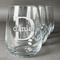 Name & Initial (for Guys) Personalized Stemless Wine Glasses (Set of 4)