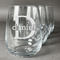 Name & Initial (for Guys) Stemless Wine Glasses (Set of 4) (Personalized)