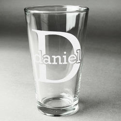 Name & Initial (for Guys) Pint Glass - Engraved (Personalized)