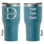 Name & Initial (for Guys) RTIC Tumbler - Dark Teal - Laser Engraved - Double-Sided (Personalized)