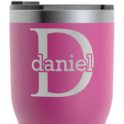 Name & Initial (for Guys) RTIC Tumbler - Magenta - Laser Engraved - Double-Sided (Personalized)