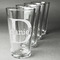Name & Initial (for Guys) Set of Four Engraved Pint Glasses - Set View