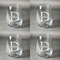 Name & Initial (for Guys) Set of Four Personalized Stemless Wineglasses (Approval)
