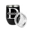 Name & Initial (for Guys) Stainless Wine Tumblers - Black - Double Sided - Alt View