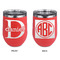 Name & Initial (for Guys) Stainless Wine Tumblers - Coral - Double Sided - Approval