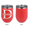 Name & Initial (for Guys) Stainless Wine Tumblers - Coral - Single Sided - Approval