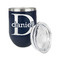 Name & Initial (for Guys) Stainless Wine Tumblers - Navy - Double Sided - Alt View