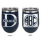 Name & Initial (for Guys) Stainless Wine Tumblers - Navy - Double Sided - Approval