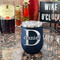 Name & Initial (for Guys) Stainless Wine Tumblers - Navy - Double Sided - In Context