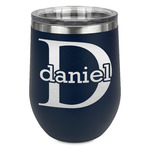 Name & Initial (for Guys) Stemless Wine Tumbler - 5 Color Choices - Stainless Steel  (Personalized)