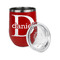 Name & Initial (for Guys) Stainless Wine Tumblers - Red - Double Sided - Alt View