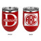 Name & Initial (for Guys) Stainless Wine Tumblers - Red - Double Sided - Approval