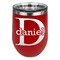 Name & Initial (for Guys) Stainless Wine Tumblers - Red - Double Sided - Front