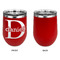 Name & Initial (for Guys) Stainless Wine Tumblers - Red - Single Sided - Approval