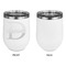 Name & Initial (for Guys) Stainless Wine Tumblers - White - Single Sided - Approval