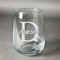 Name & Initial (for Guys) Stemless Wine Glass (Single) (Personalized)