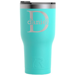 Name & Initial (for Guys) RTIC Tumbler - Teal - Engraved Front (Personalized)