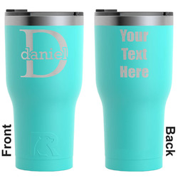 Name & Initial (for Guys) RTIC Tumbler - Teal - Engraved Front & Back (Personalized)