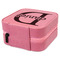 Name & Initial (for Guys) Travel Jewelry Boxes - Leather - Pink - View from Rear